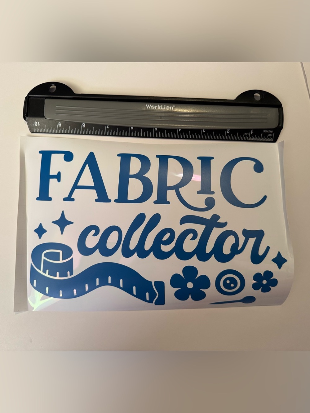 Blue Fabric Collector Vinyl Decal